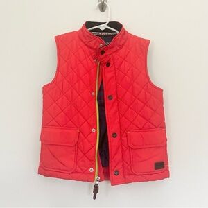 Baker by Ted Baker Kids Quilted Red Vest w Silky Blue Moose Interior Youth Sz 6